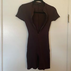 Naked Wardrobe dark brown romper